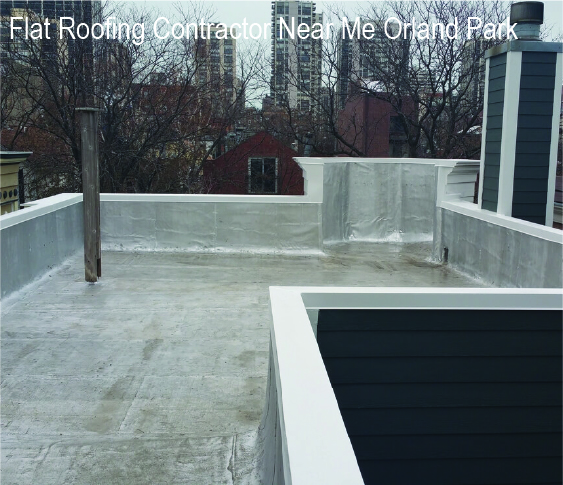 Orland Park Modified Bitumen Flat Roof Completed for multi story home