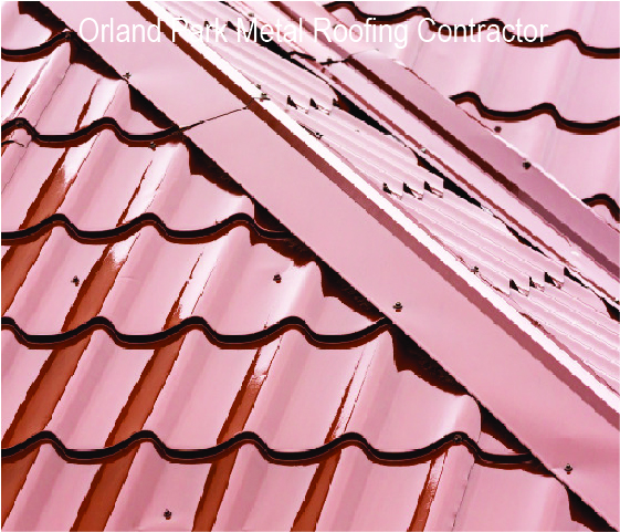 close up of metal roof material